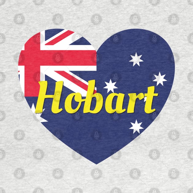 Hobart Australia Australian Flag Heart by DPattonPD